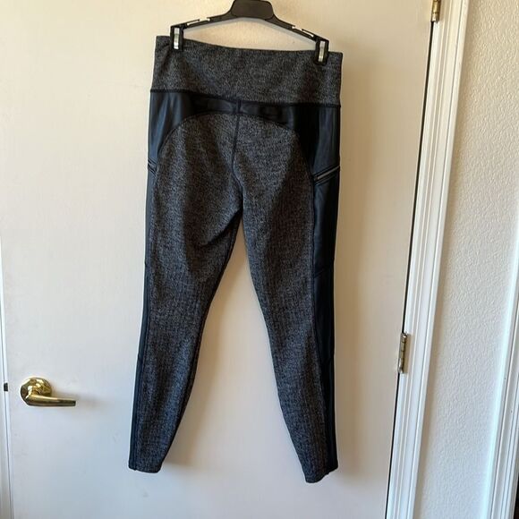 Athleta Herringbone Luxe Metro Drifter Leggings Size M GUC Gray/black - Picture 2 of 7